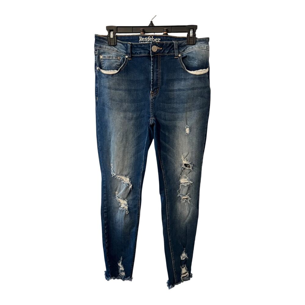 Resfeber Los Angeles Women’s 14 Distressed Ripped Skinny Boyfriend Jeans